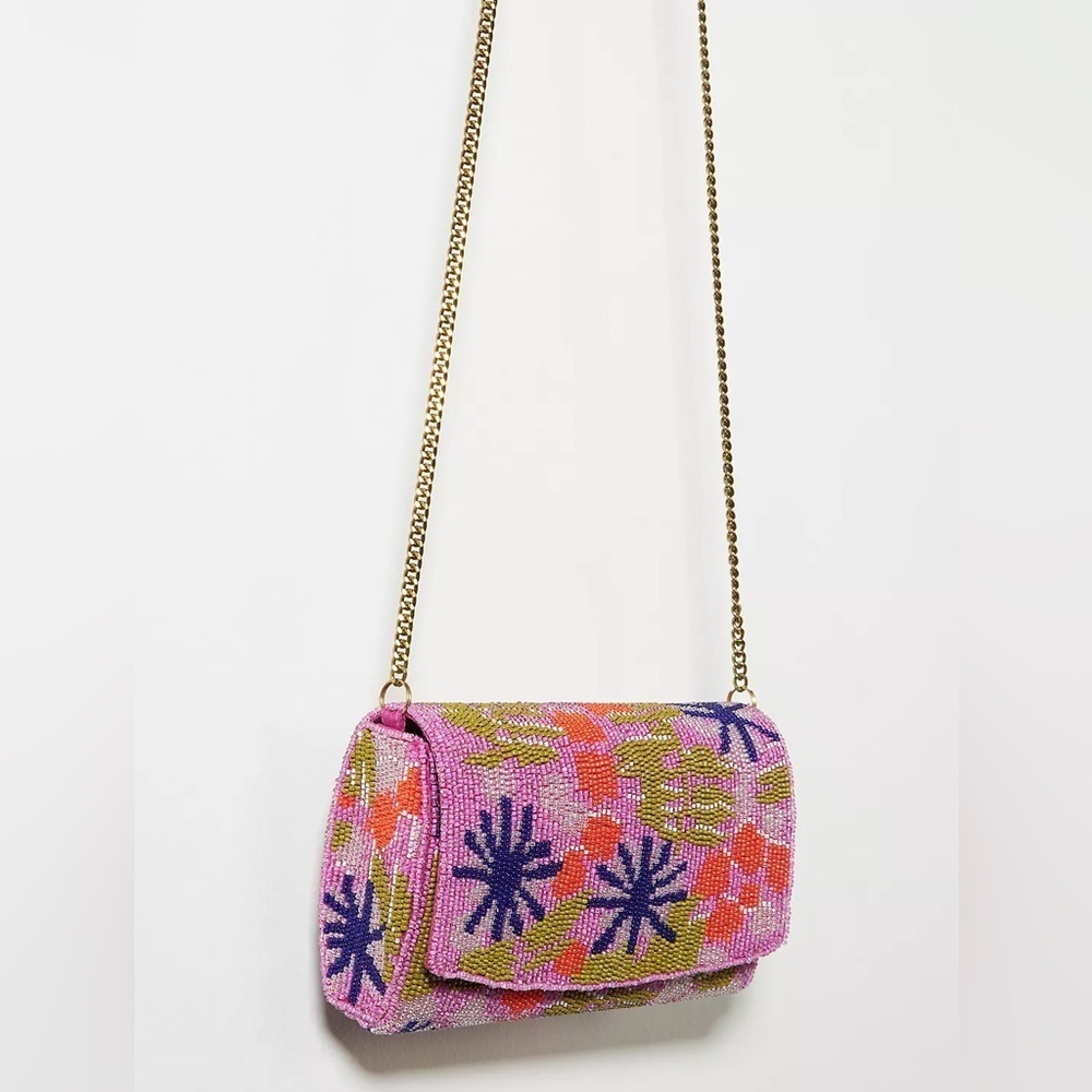 Anthropologie x Vera Perennial Beaded Clutch NEW